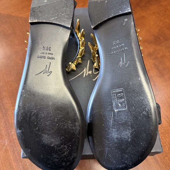 Gorgeous Sawtooth Giuseppe Zanotti Flat Thong Sandals 38.5 EUC - Picture 6 of 8
